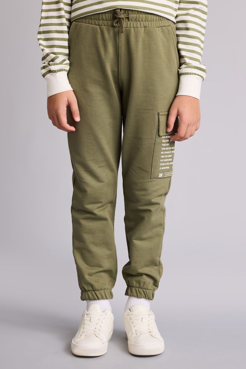 DeFacto Green Boy Boy Regular Fit Slogan Print Sweatpants Casual - Image 3